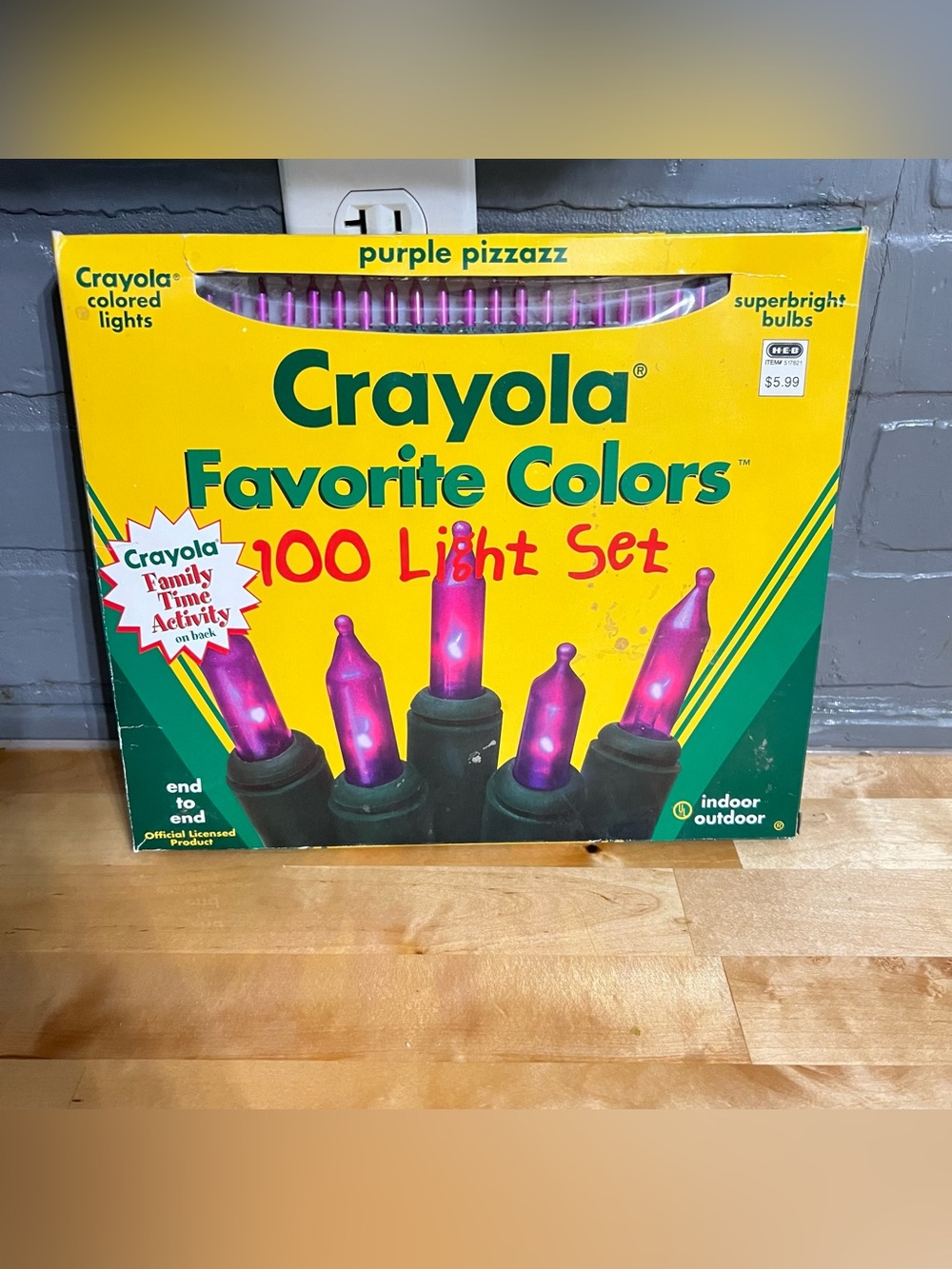 New VTG Crayola Favorite Colors 100 Lights Indoor Outdoor PURPLE PIZZAZZ